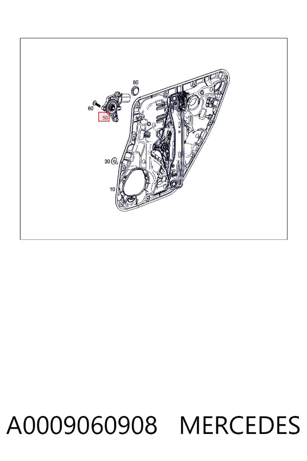 Motor del elevalunas de la puerta trasera derecha A0009060908 Mercedes