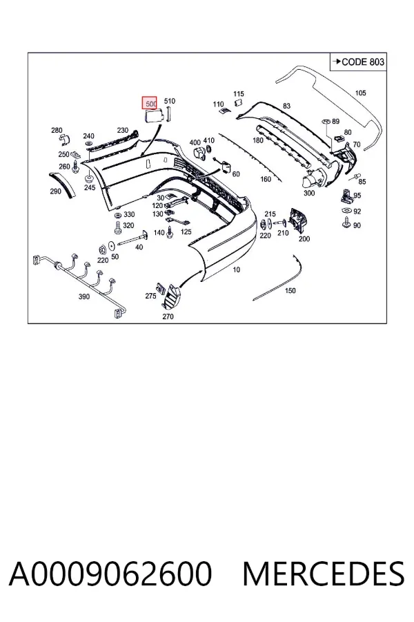 Sensor de distancia por radar A0009062600 Mercedes