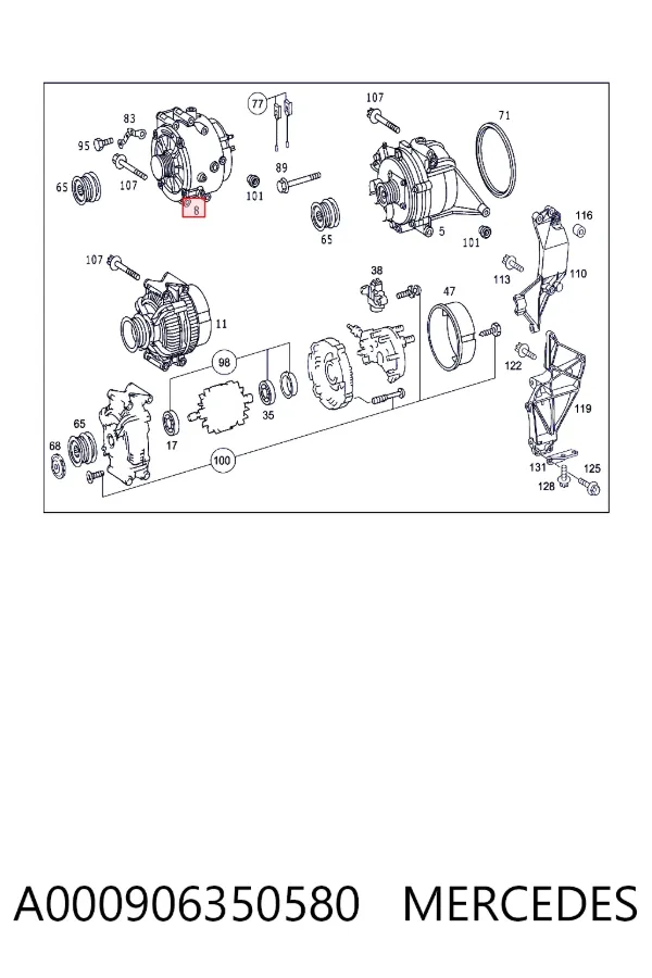 Alternador A000906350580 Mercedes