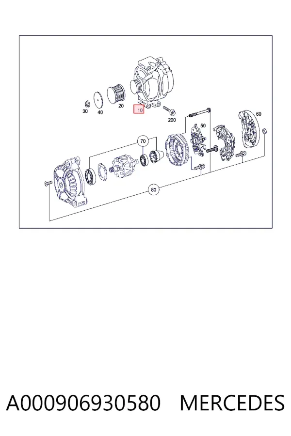 Alternador A000906930580 Mercedes