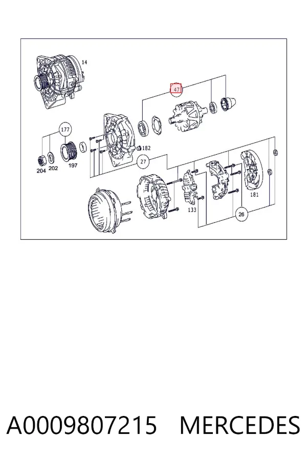 Rodamiento alternador A0009807215 Mercedes