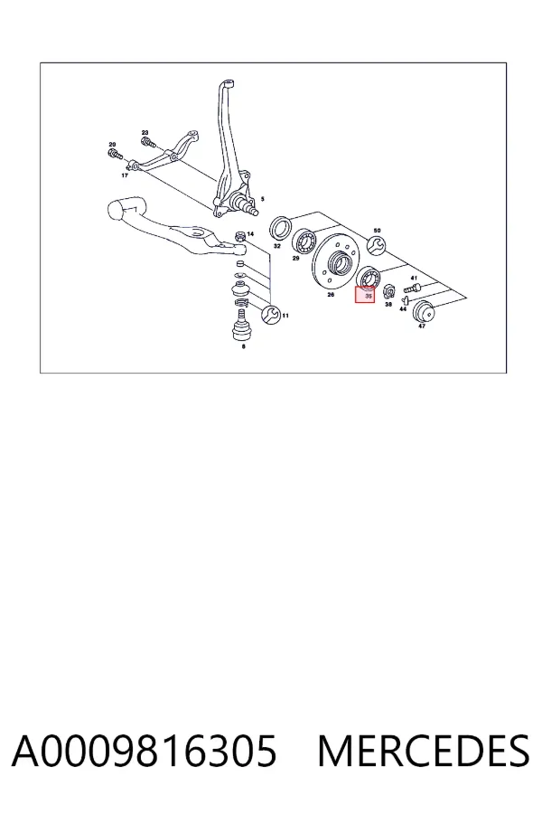 Cojinete de rueda delantero A0009816305 Mercedes