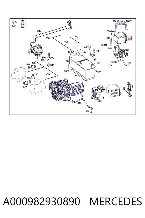 Batería A000982930890 Mercedes