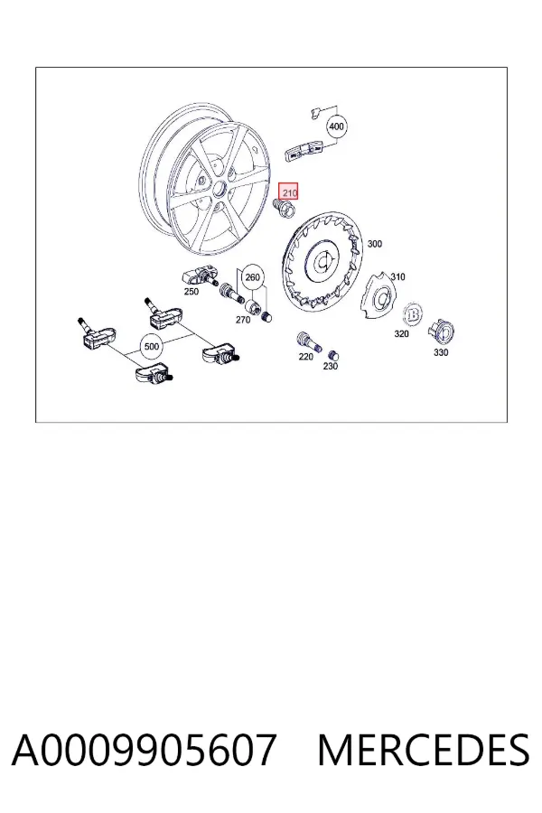 Tornillo de rueda A0009905607 Mercedes