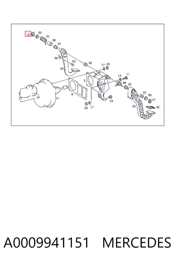 Fijador de pedal de freno A0009941151 Mercedes