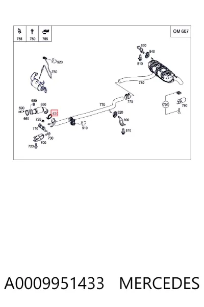 Abrazadera del colector de escape MERCEDES A0009951433
