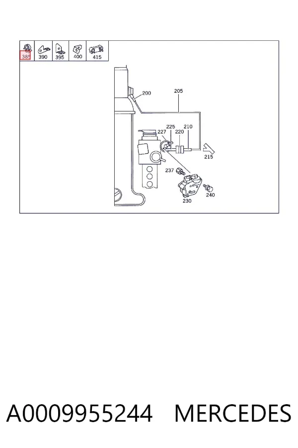 Abrazadera de cableado A0009955244 Mercedes