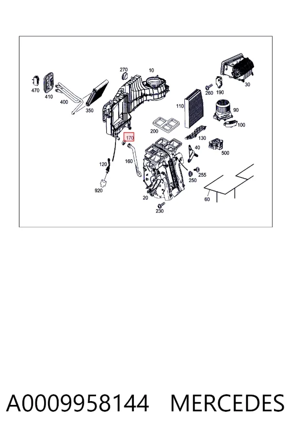 Abrazadera de cableado A0009958144 Mercedes
