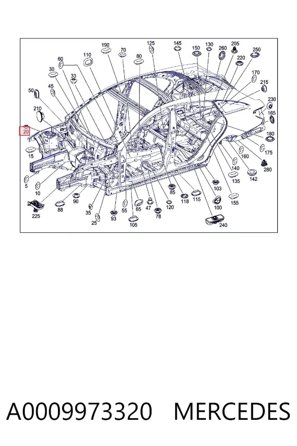 Deposito de limpiaparabrisas A0009973320 Mercedes