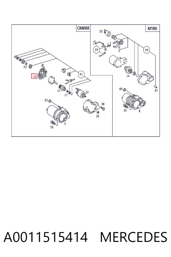 Portaescobillas motor de arranque A0011515414 Mercedes