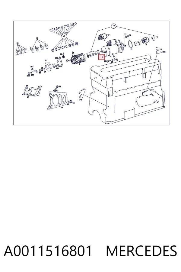 Motor de arranque A0011516801 Mercedes