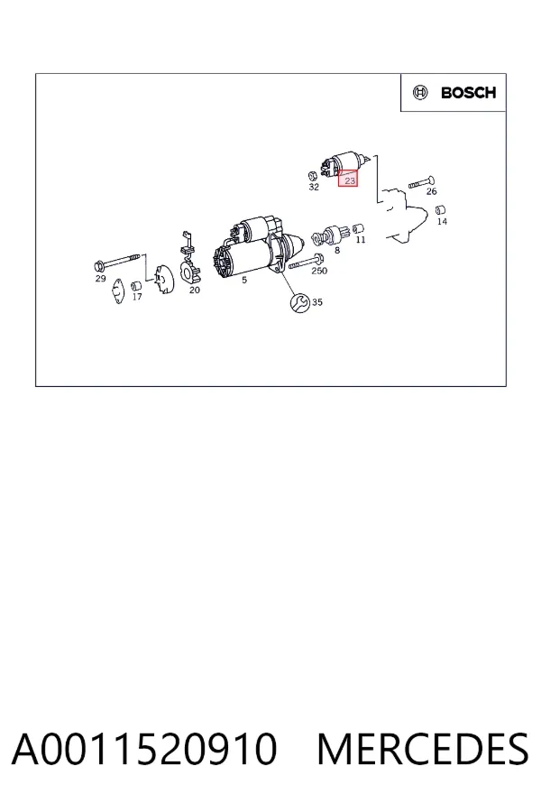 Solenoide de arranque A0011520910 Mercedes