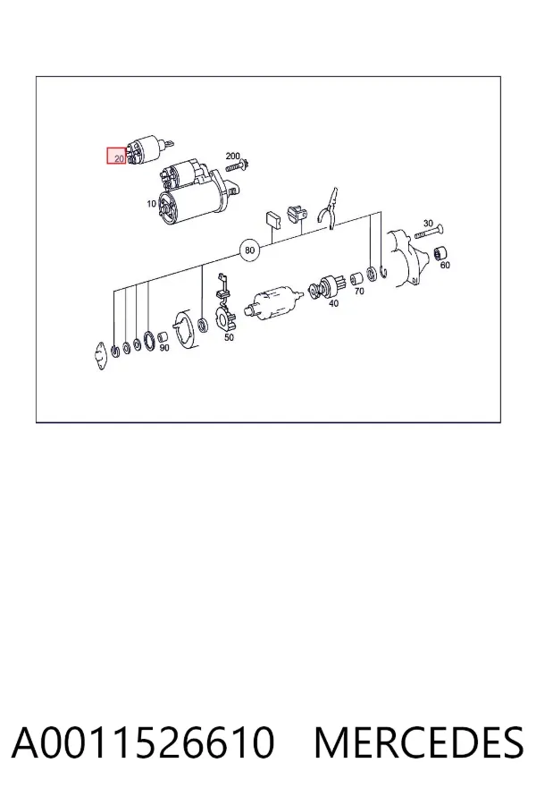 Solenoide de arranque A0011526610 Mercedes