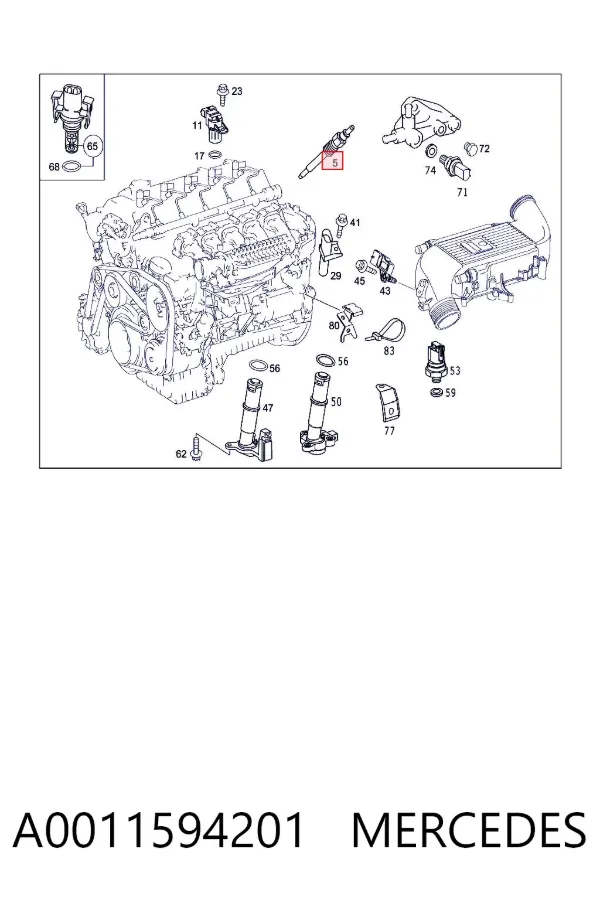 Bujía de precalentamiento A0011594201 Mercedes