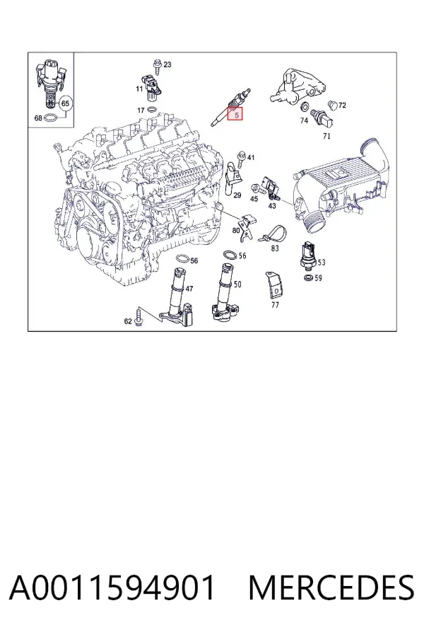 Bujía de precalentamiento A0011594901 Mercedes