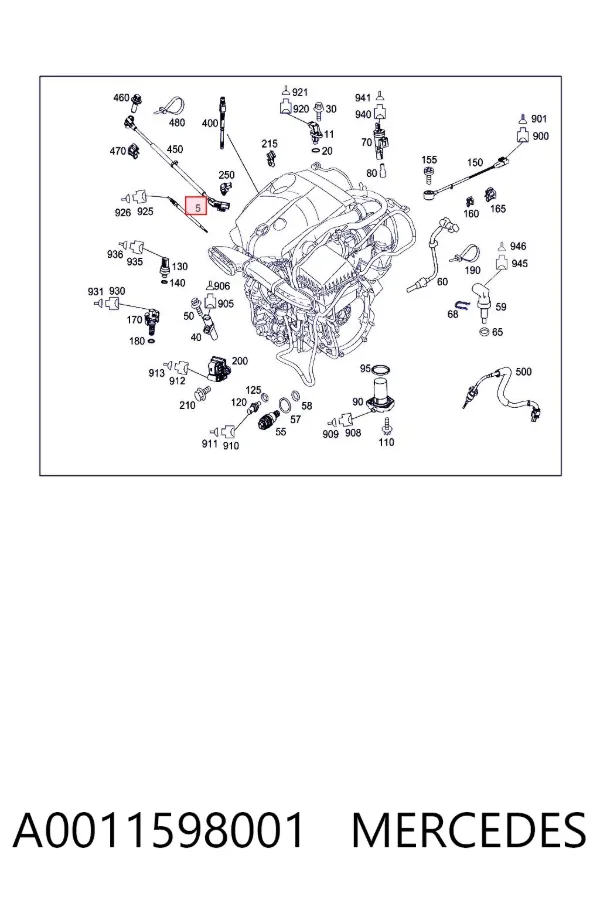 Bujía de precalentamiento A0011598001 Mercedes