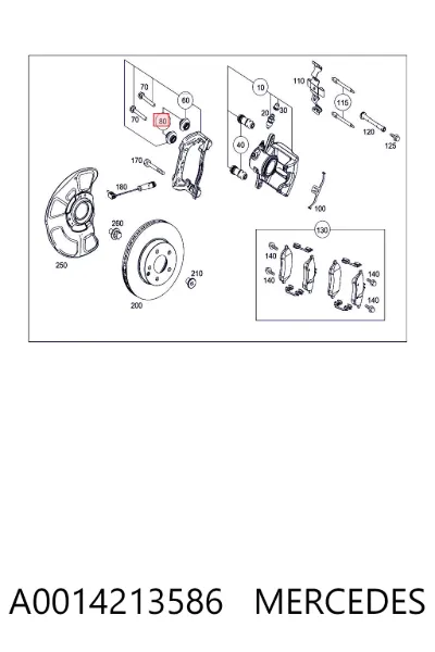 Fuelle de guía de pinza de freno trasero MERCEDES A0014213586
