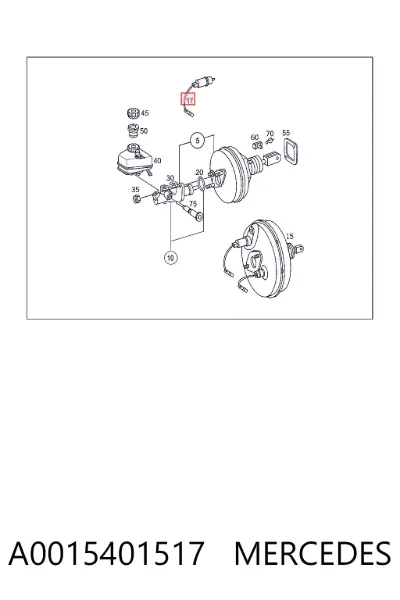 Sensor BAS del servofreno MERCEDES A0015401517