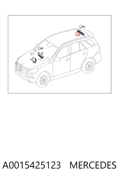 Pantalla de sensor de aparcamiento MERCEDES A0015425123