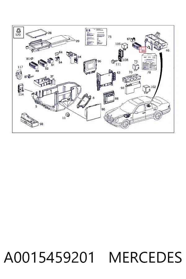 Caja de fusibles A0015459201 Mercedes