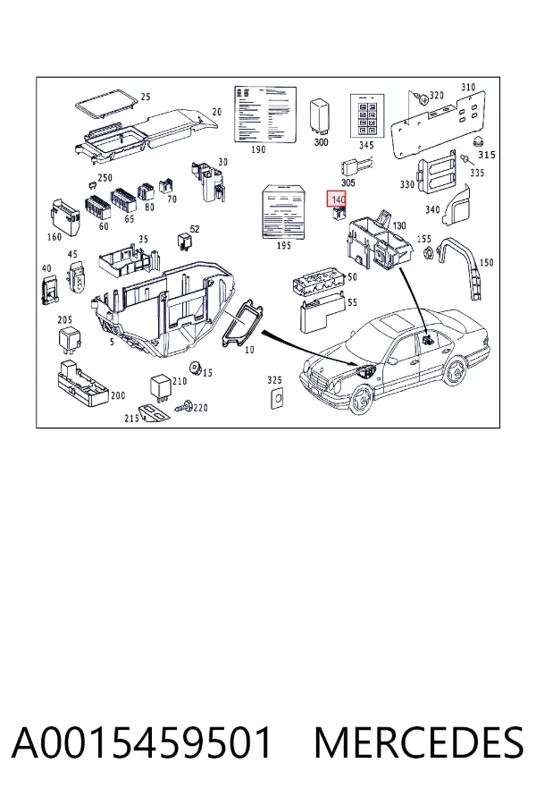 Caja de fusibles A0015459501 Mercedes
