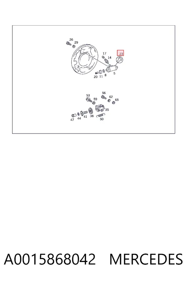 Juego de reparación de cilindro de freno trasero A0015868042 Mercedes