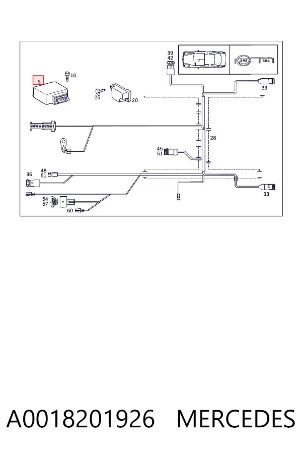 Módulo de control de airbag A0018201926 Mercedes