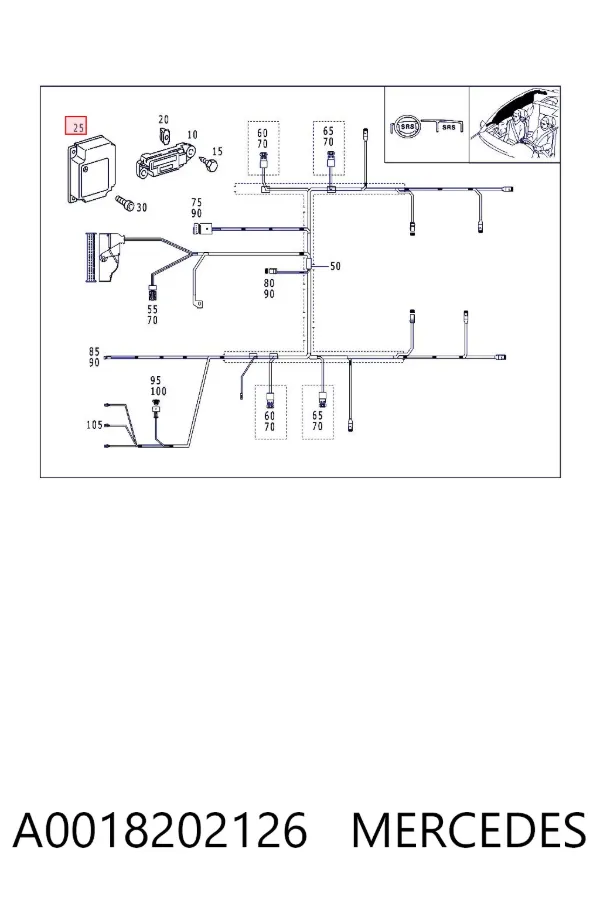 Módulo de control de airbag A0018202126 Mercedes