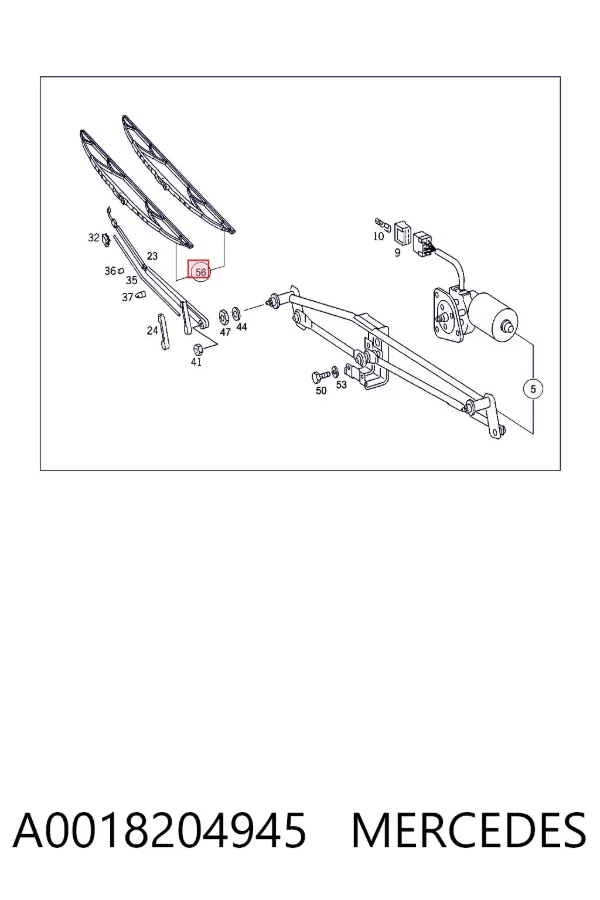 Limpiaparabrisas delanteras A0018204945 Mercedes