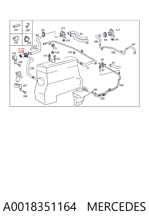 Bomba de agua eléctrica auxiliar A0018351164 Mercedes