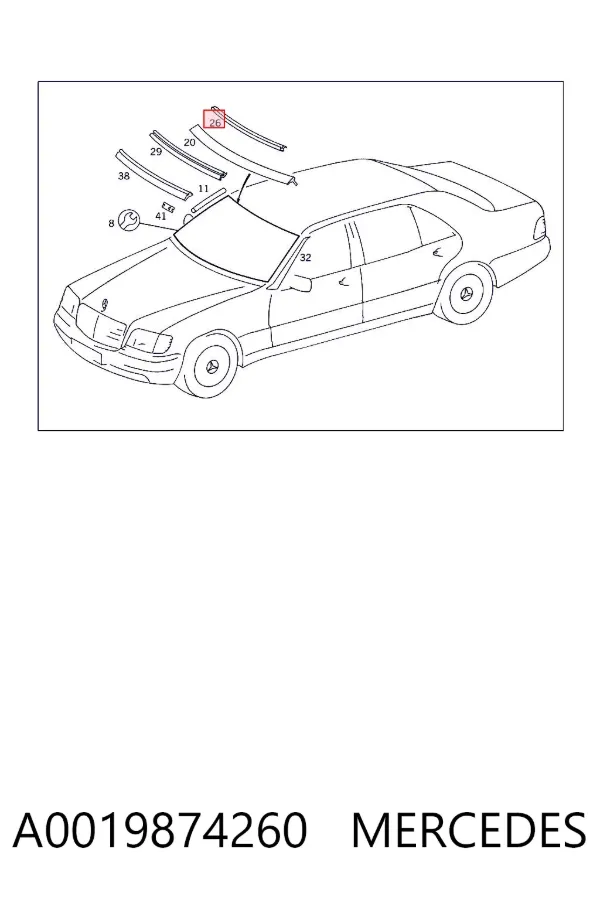 Parabrisas A0019874260 Mercedes