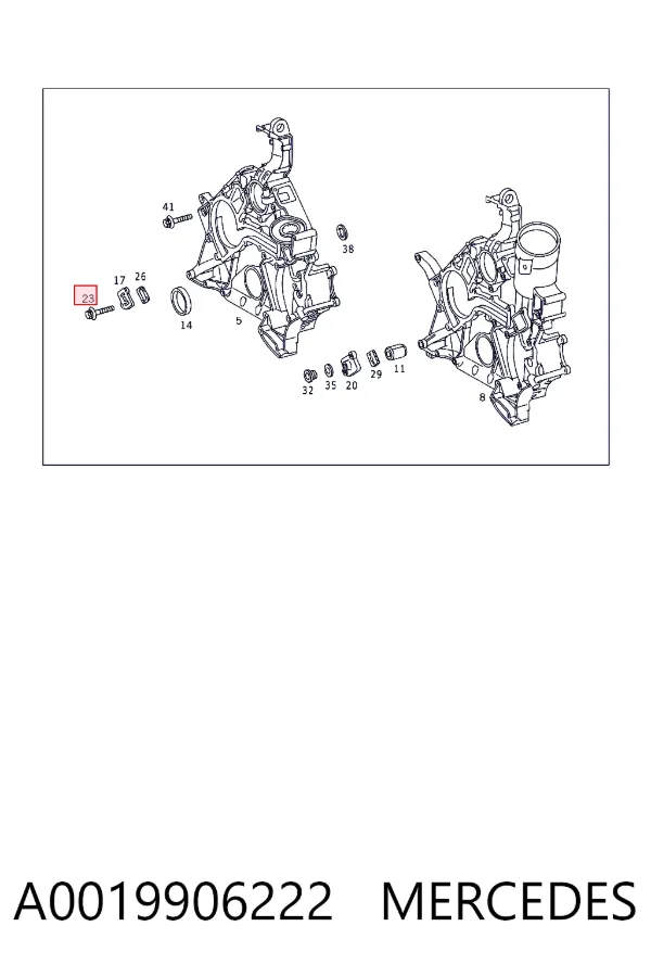 Tornillo del cárter del motor A0019906222 Mercedes