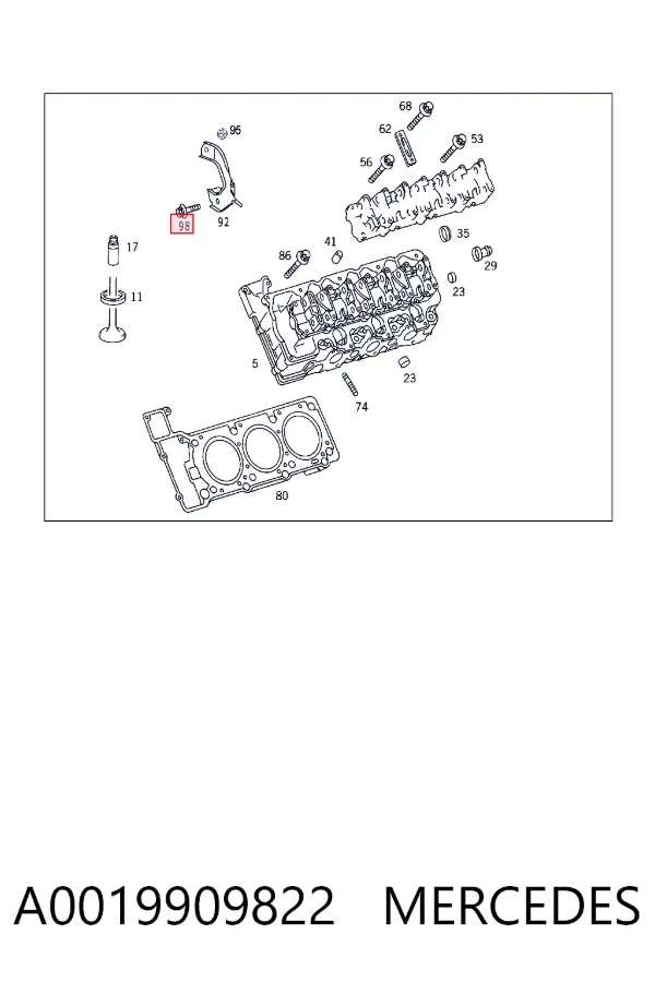 Tornillo del cárter del motor A0019909822 Mercedes