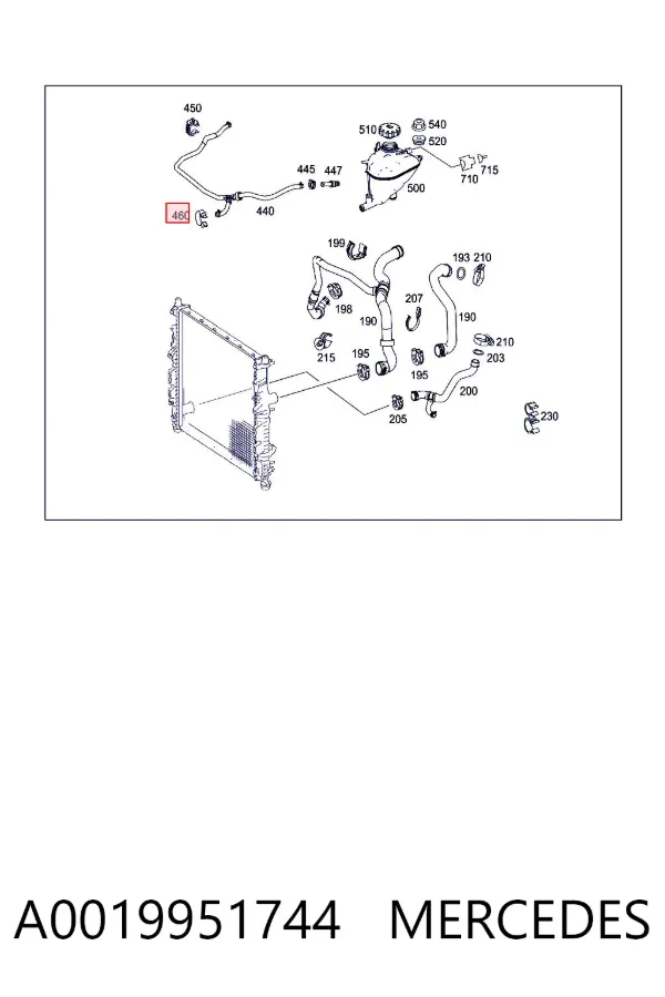 Abrazadera de cableado A0019951744 Mercedes