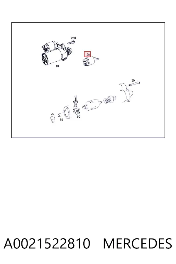 Solenoide de arranque A0021522810 Mercedes