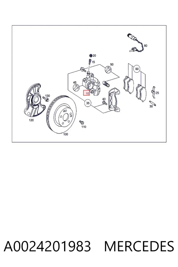 Kit de reparación de pinzas de freno A0024201983 Mercedes