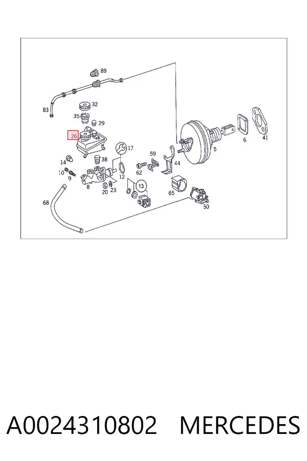 Depósito de líquido de frenos A0024310802 Mercedes