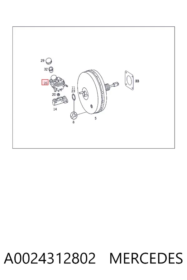Depósito de líquido de frenos A0024312802 Mercedes