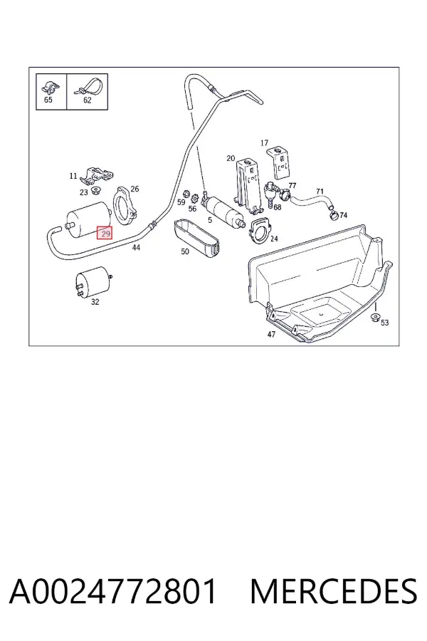 Filtro de combustible A0024772801 Mercedes