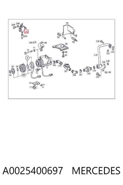 Válvula de purga del catalizador MERCEDES A0025400697