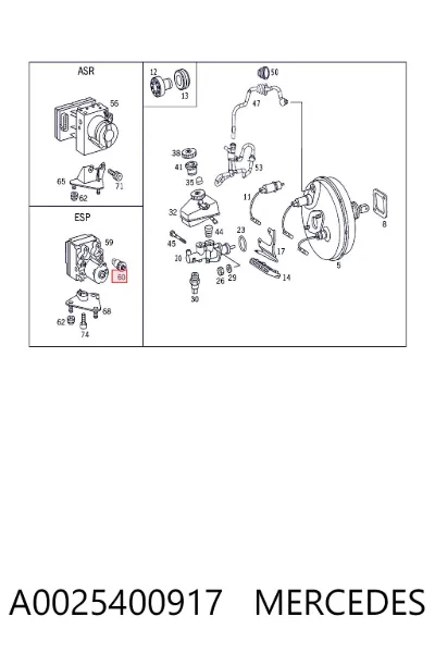 Sensor de presión del sistema de frenos neumáticos MERCEDES A0025400917