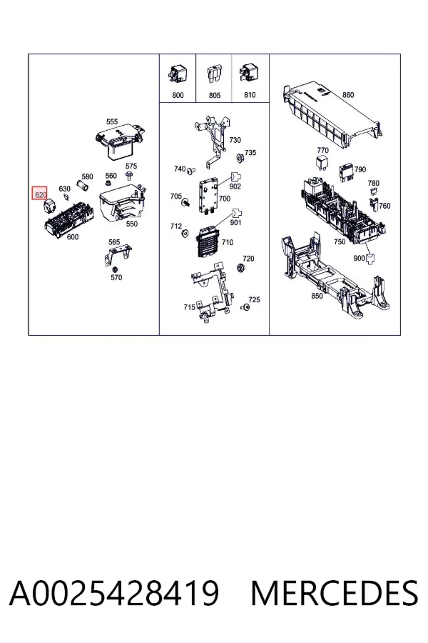 Relé de faro antiniebla A0025428419 Mercedes
