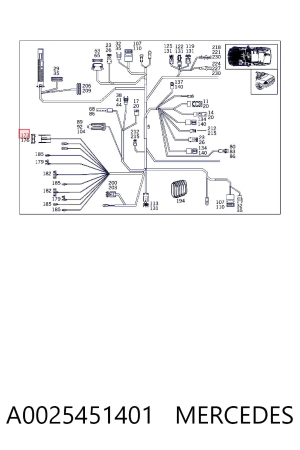 Caja de fusibles A0025451401 Mercedes