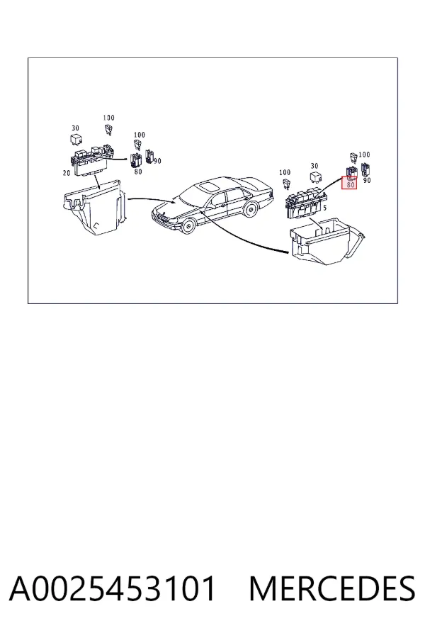 Caja de fusibles A0025453101 Mercedes