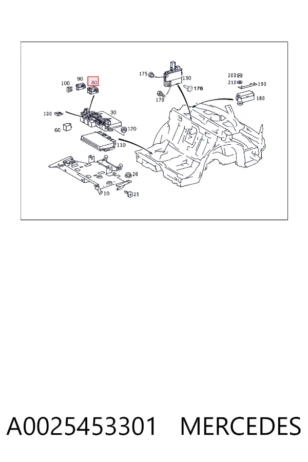 Caja de fusibles A0025453301 Mercedes