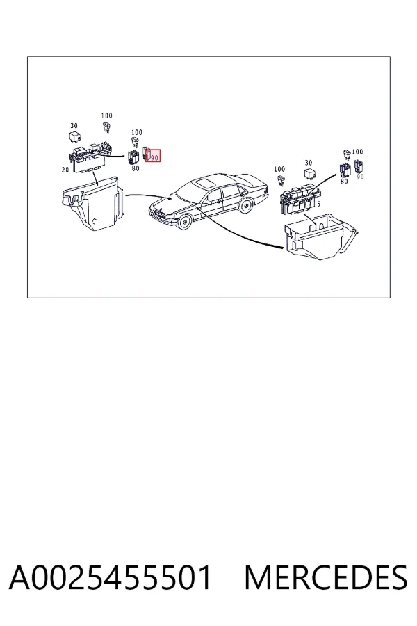 Caja de fusibles A0025455501 Mercedes