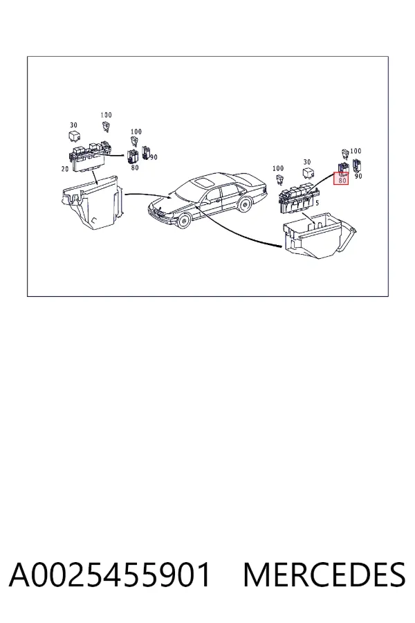 Caja de fusibles A0025455901 Mercedes