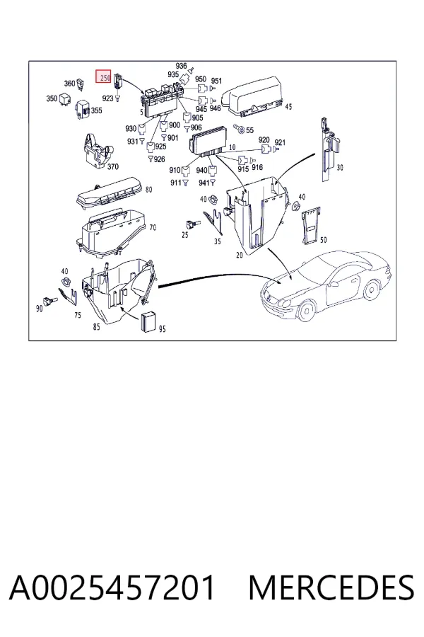 Caja de fusibles A0025457201 Mercedes