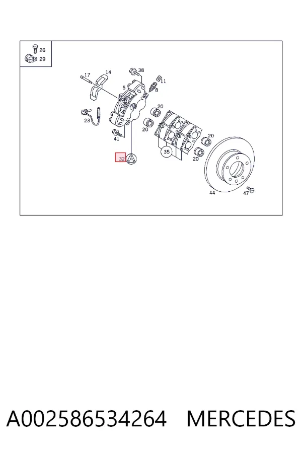 Kit de reparación de pinzas de freno A002586534264 Mercedes