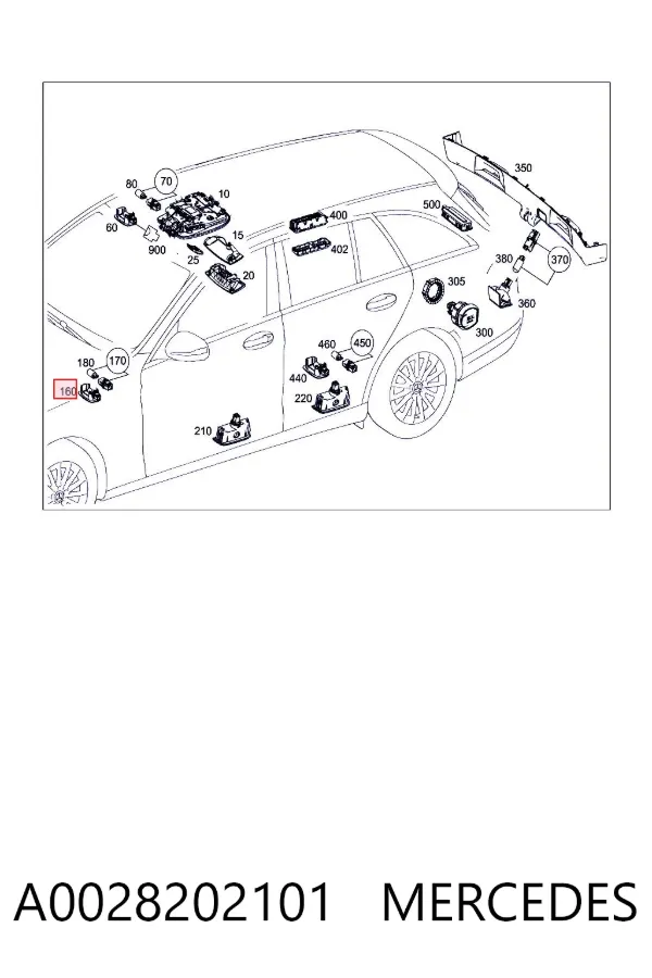 Luz de techo interior (cabina) A0028202101 Mercedes